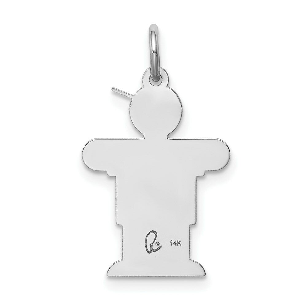 14K White Gold Kid Charm Pendant
