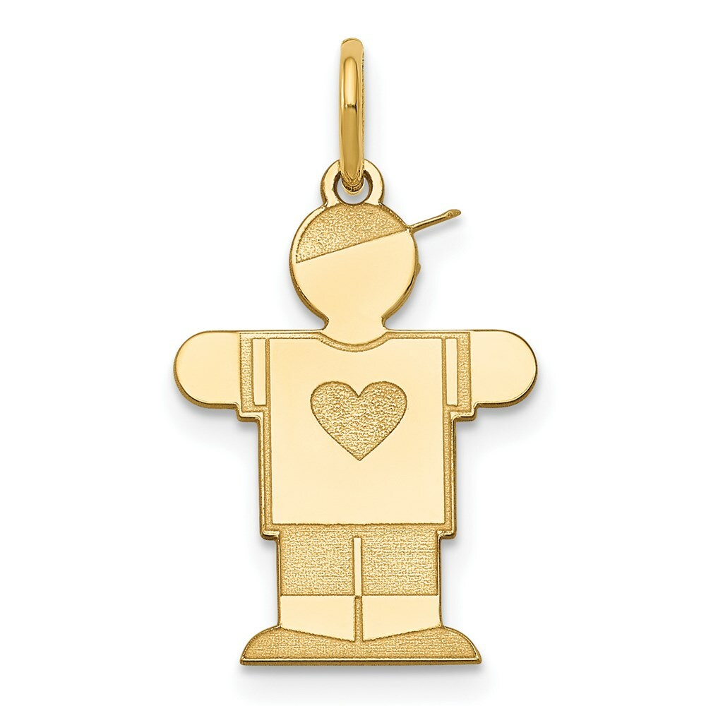 14K Yellow Gold Kid Charm Pendant