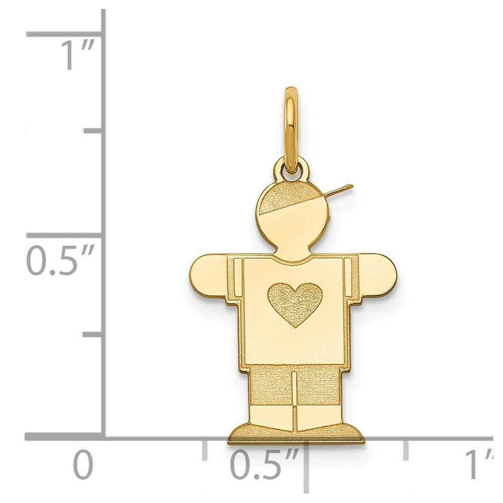 14K Yellow Gold Kid Charm Pendant