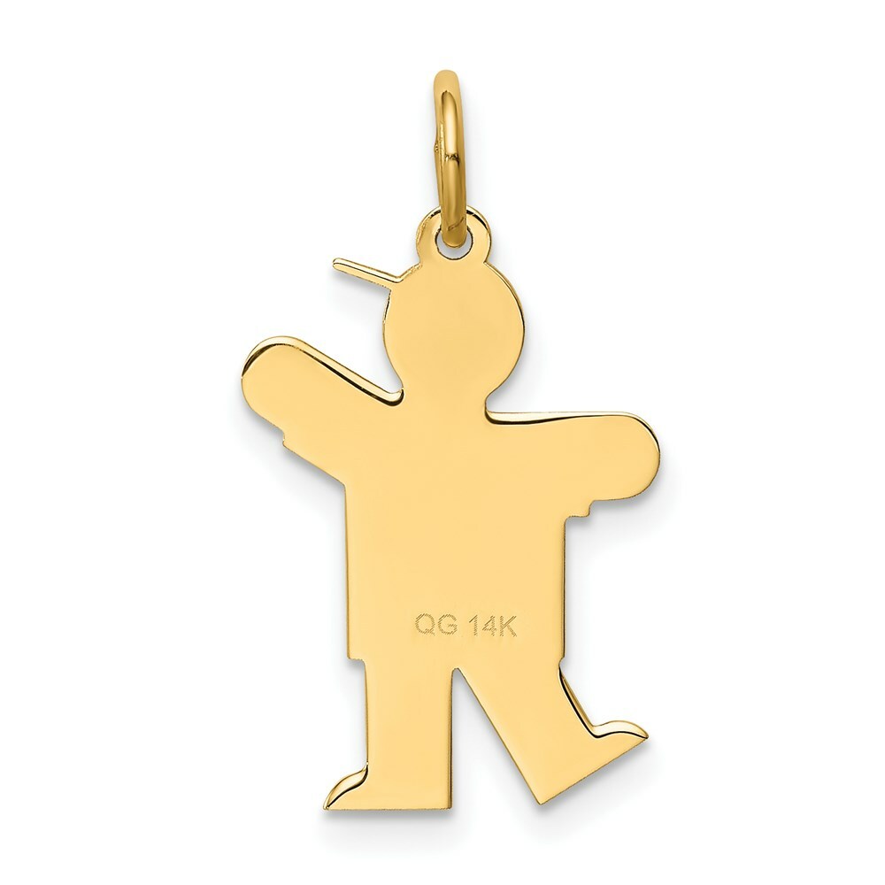 14K Yellow Gold Kid Charm Pendant