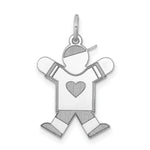 Load image into Gallery viewer, 14K White Gold Kid Charm Pendant
