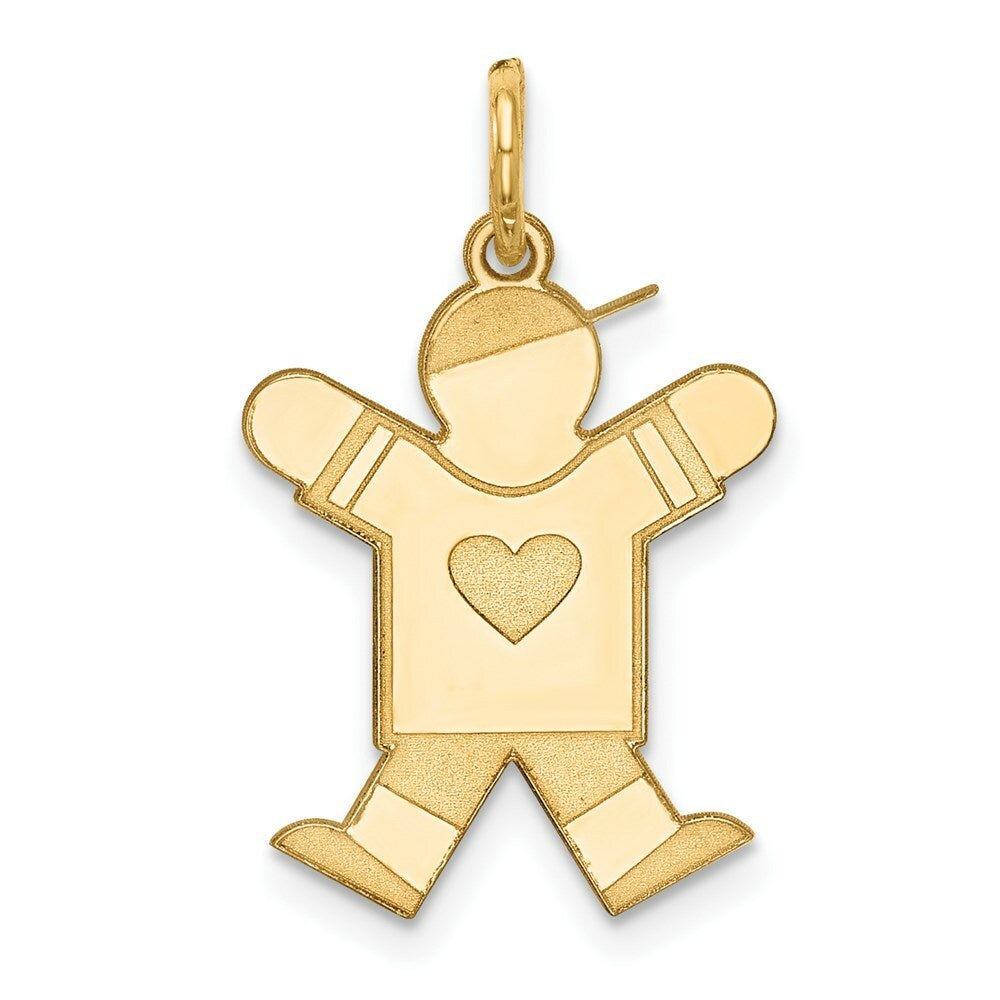 14K Yellow Gold Kid Charm Pendant