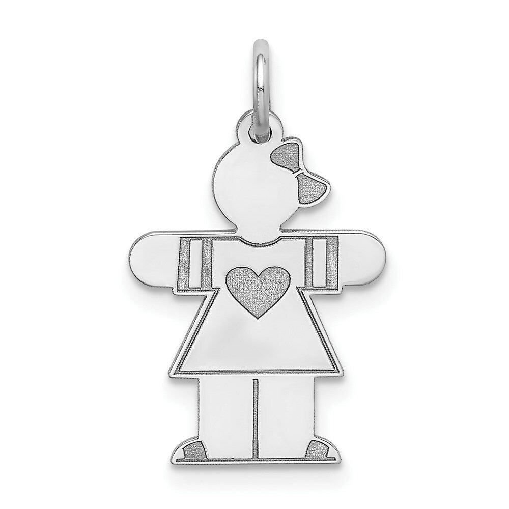 14K White Gold Kid Charm Pendant