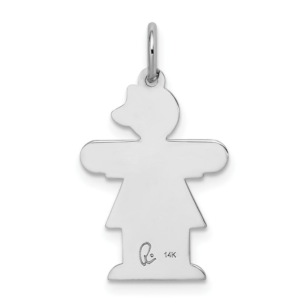 14K White Gold Kid Charm Pendant