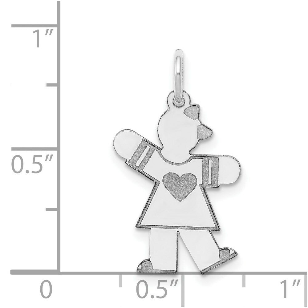 14K White Gold Kid Charm Pendant