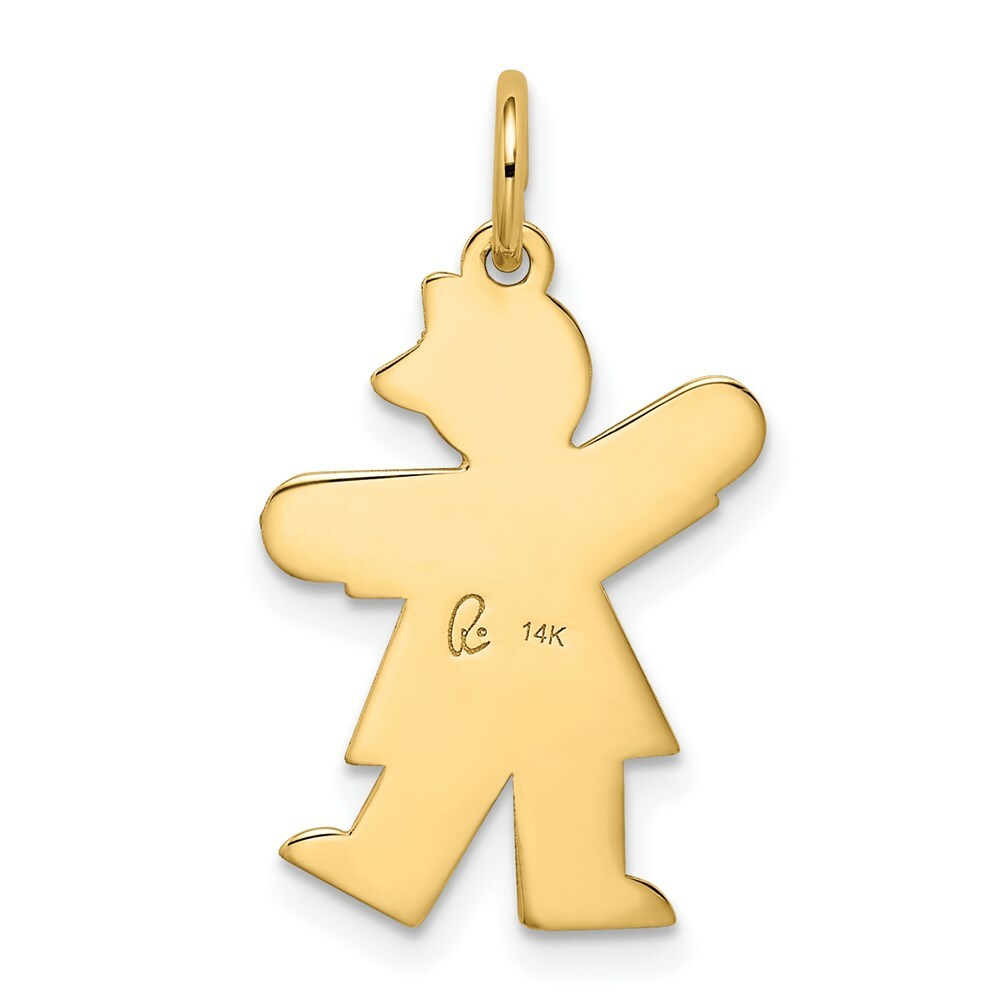 14K Yellow Gold Kid Charm Pendant
