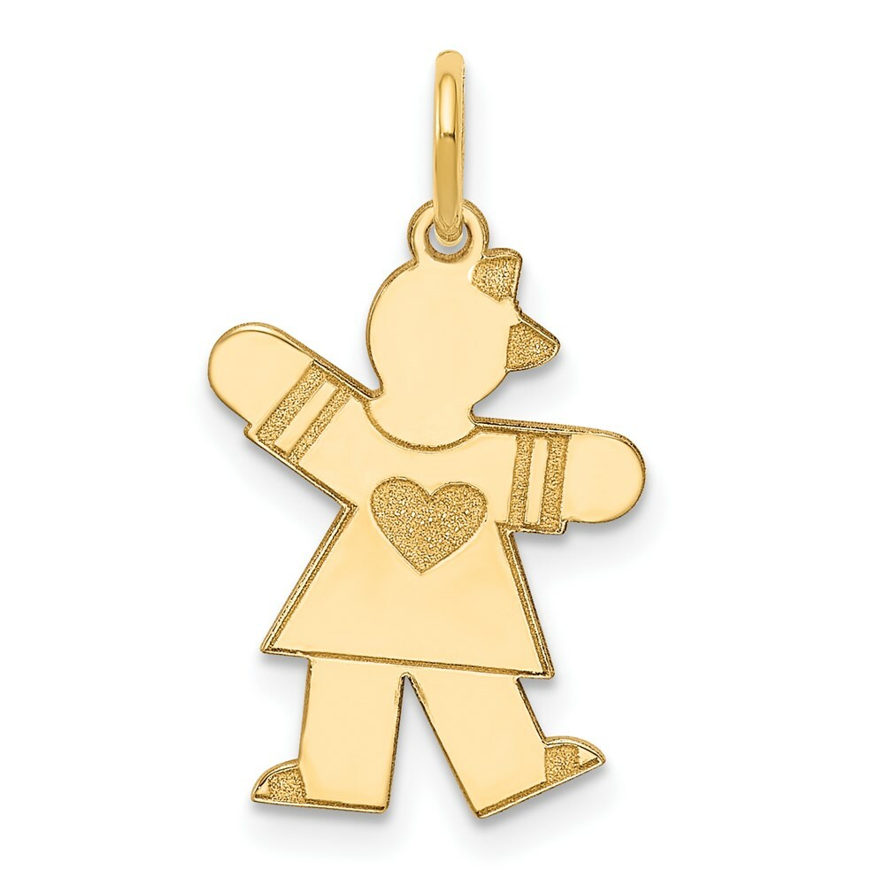 14K Yellow Gold Kid Charm Pendant