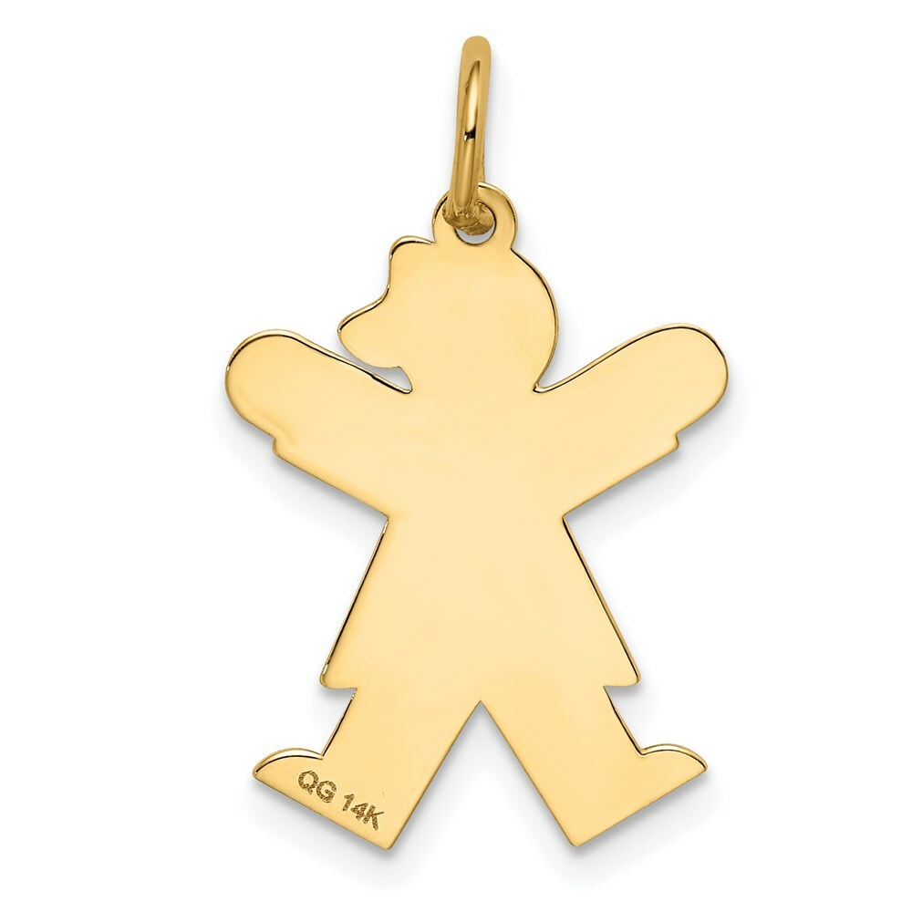 14K Yellow Gold Kid Charm Pendant