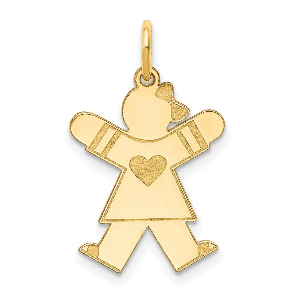 14K Yellow Gold Kid Charm Pendant