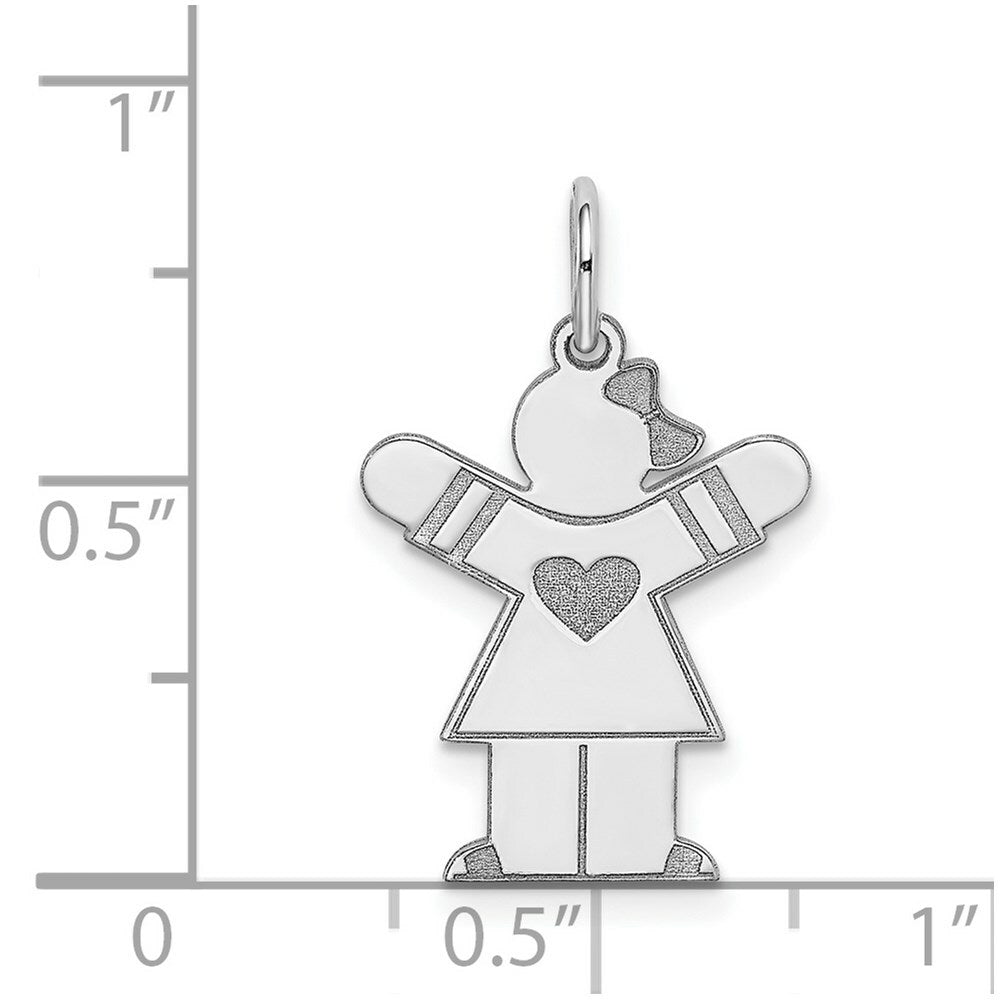14K White Gold Kid Charm Pendant