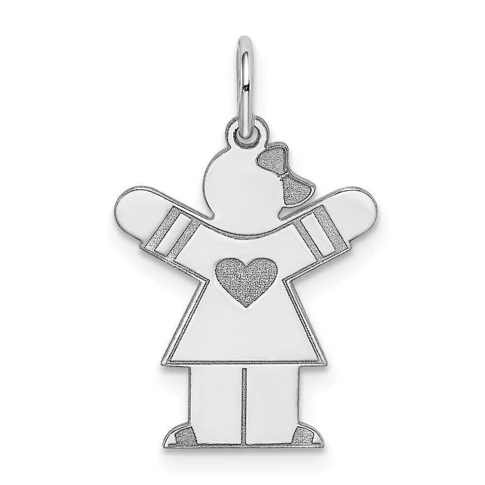 14K White Gold Kid Charm Pendant