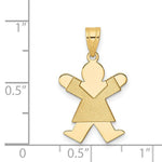 Load image into Gallery viewer, 14K Yellow Gold Girl Engravable Charm Pendant 15mm width

