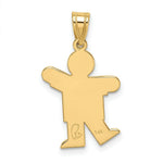 Load image into Gallery viewer, 14K Yellow Gold Solid Satin Engravable Boy Charm Pendant
