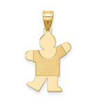 Load image into Gallery viewer, 14K Yellow Gold Solid Satin Engravable Boy Charm Pendant
