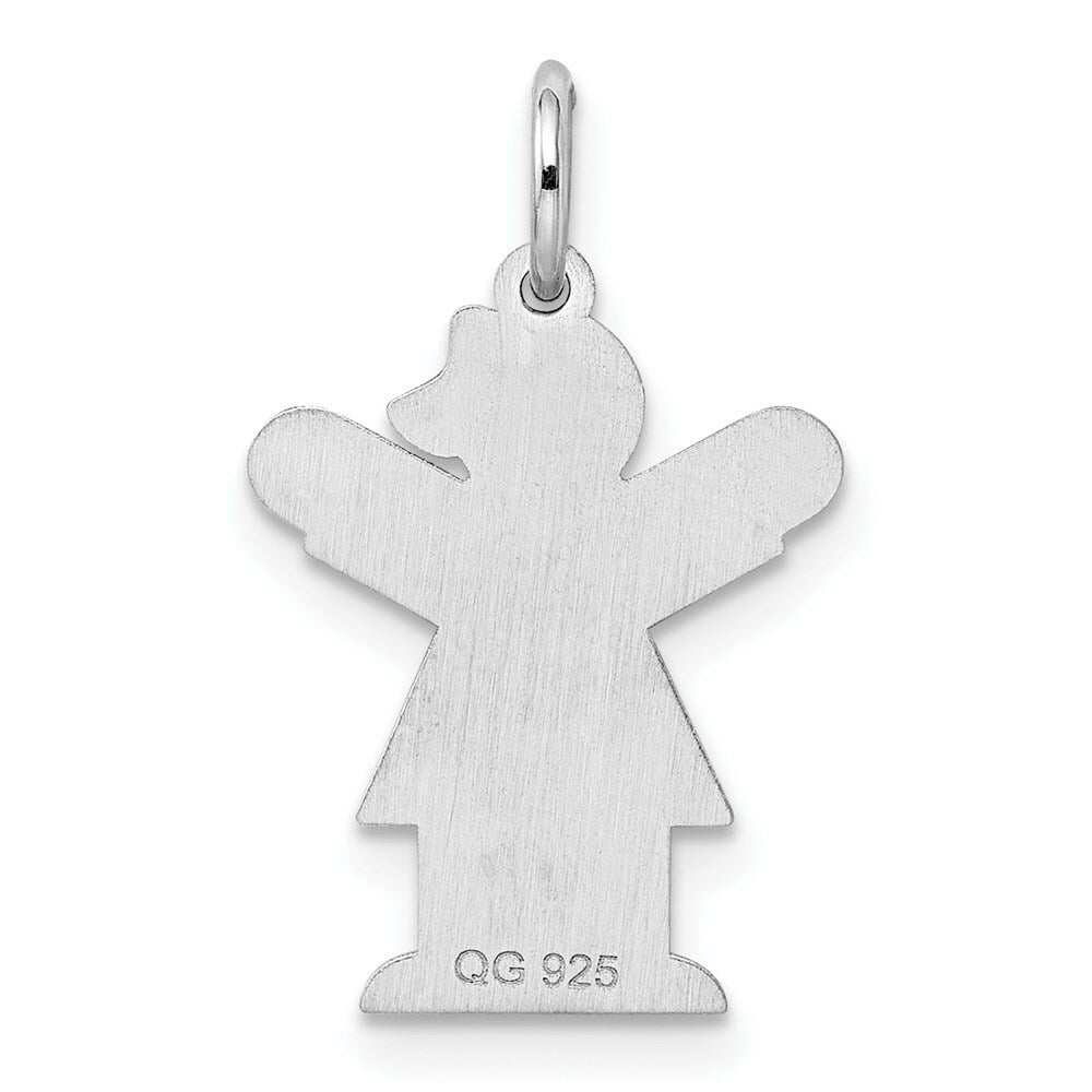 Sterling Silver Kid Charm Pendant Girl with Heart