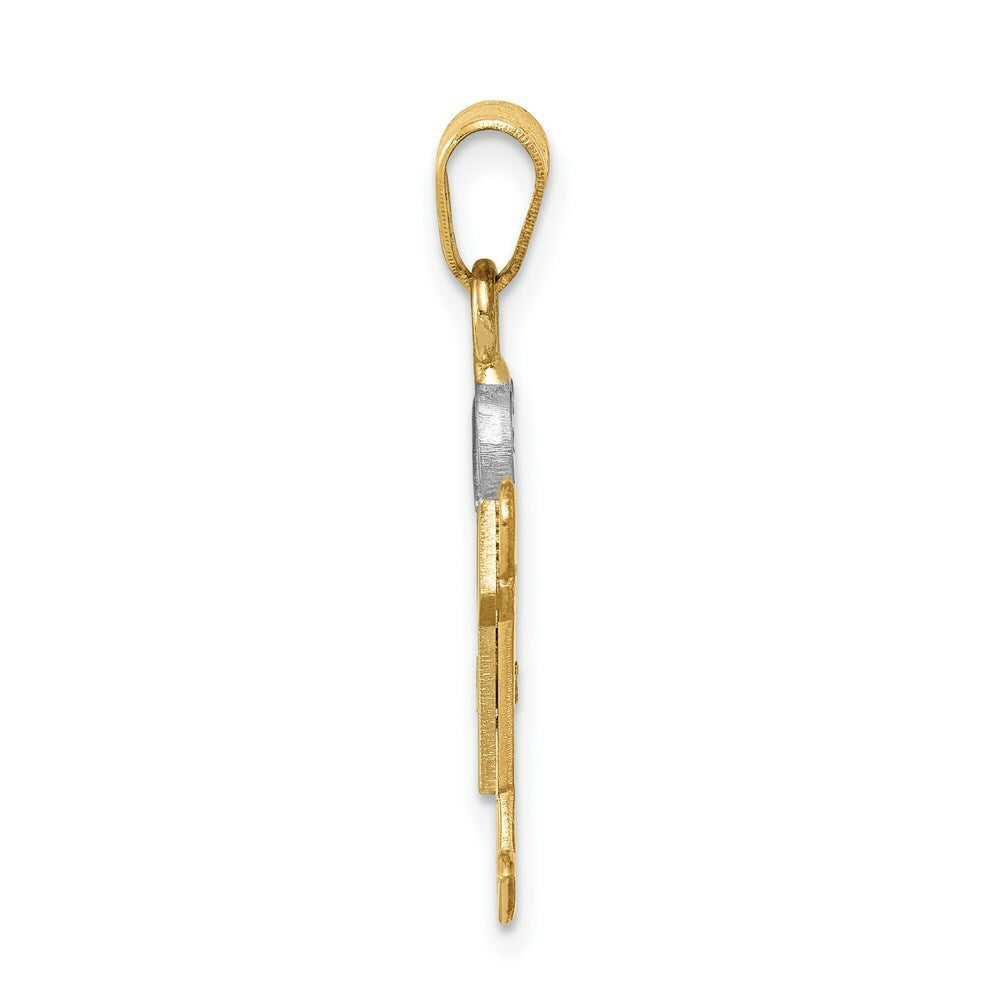 14K Yellow Gold 0.15-Carat Diamond Boy with Hat Kid Pendant