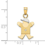Load image into Gallery viewer, 14K Yellow Gold 0.15-Carat Diamond Boy with Hat Kid Pendant
