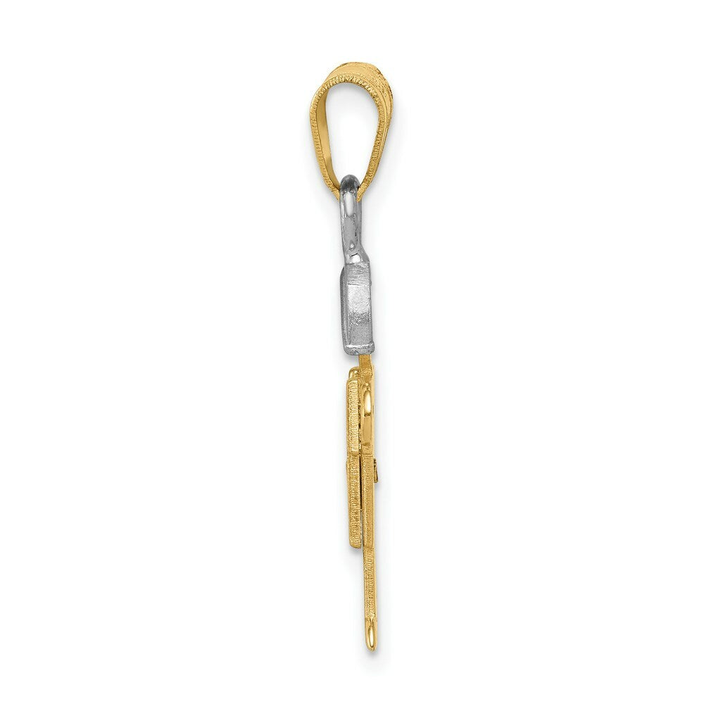 14K Yellow Gold 0.15-Carat Diamond Boy with Hat Kid Pendant