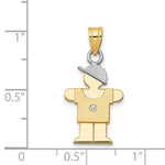 Load image into Gallery viewer, 14K Yellow Gold 0.15-Carat Diamond Boy with Hat Kid Pendant
