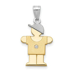 Load image into Gallery viewer, 14K Yellow Gold 0.15-Carat Diamond Boy with Hat Kid Pendant
