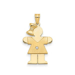 Load image into Gallery viewer, 14K Yellow Gold 0.015-Carat Diamond Girl Pendant
