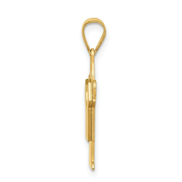 14K Yellow Gold Solid Satin Engravable Boy Charm