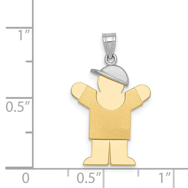 14K Two-tone Gold Small Boy w/ Hat on Right Engravable Charm