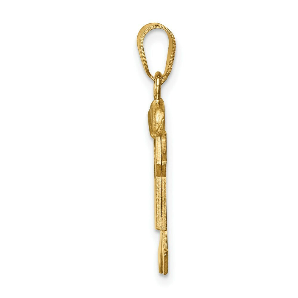 14K Two-tone Gold Small Boy w/ Hat on Left Engravable Charm