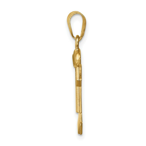 14K Two-tone Gold Small Boy w/ Hat on Left Engravable Charm