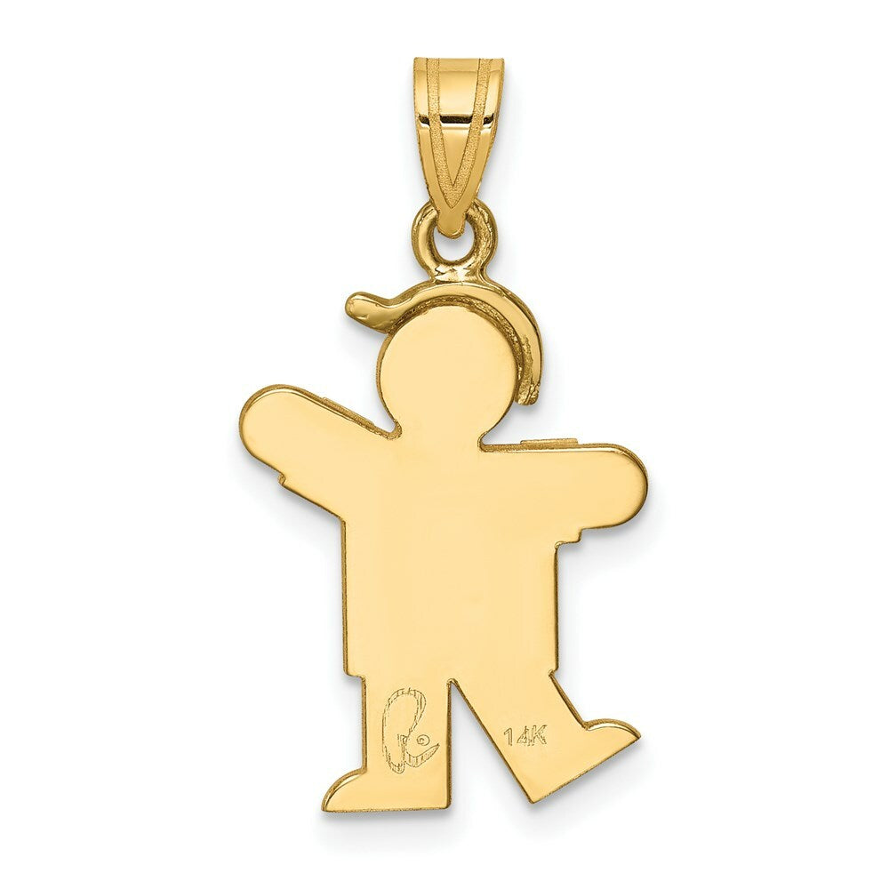 14K Two-tone Gold Small Boy w/ Hat on Left Engravable Charm