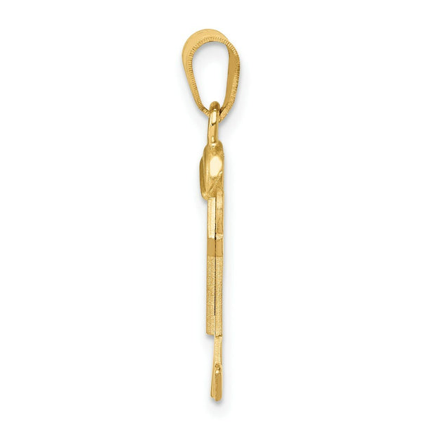 14K Yellow Gold Solid Engravable Boy w/ Hat on Right Charm