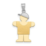 Load image into Gallery viewer, 14K Two-tone Gold Small Boy w/ Hat on Right Engravable Charm
