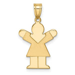 Load image into Gallery viewer, 14K Yellow Gold Girl Engravable Charm 15mm width
