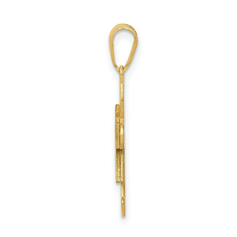 14K Yellow Gold Girl Engravable Charm 14mm width