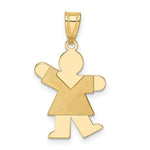Load image into Gallery viewer, 14K Yellow Gold Girl Engravable Charm 14mm width

