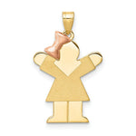 Load image into Gallery viewer, 14K Two-tone Gold Small Girl on Left Engravable Charm
