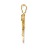 Load image into Gallery viewer, 14K Two-tone Gold Small Girl w/ Bow on Right Engravable Charm
