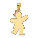 Load image into Gallery viewer, 14K Two-tone Gold Small Girl w/ Bow on Right Engravable Charm
