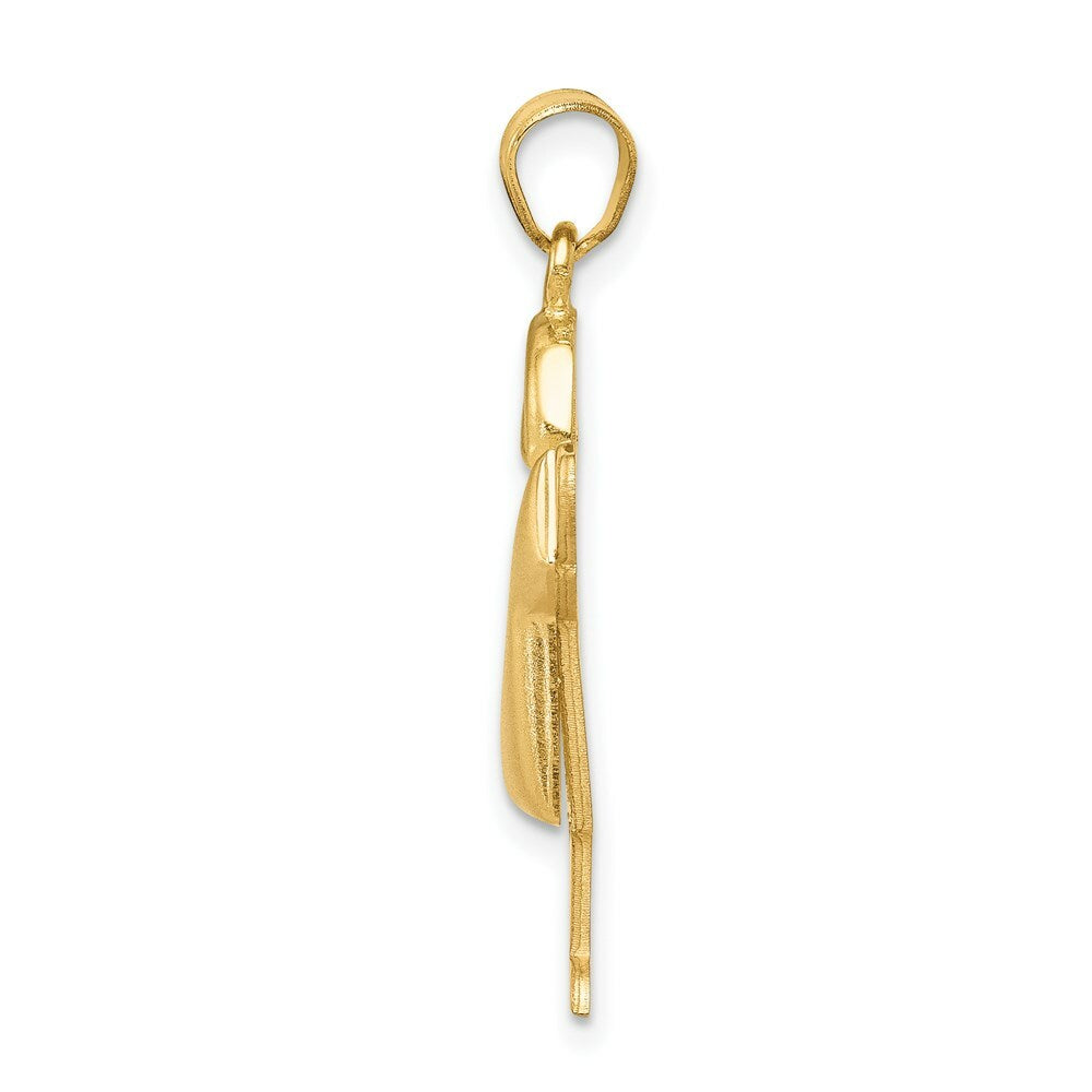 14K Yellow Gold Puffed Boy w/Hat on Right Engravable Charm
