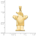 Load image into Gallery viewer, 14K Yellow Gold Puffed Boy w/Hat on Right Engravable Charm
