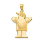Load image into Gallery viewer, 14K Yellow Gold Puffed Boy w/Hat on Right Engravable Charm

