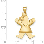 Load image into Gallery viewer, 14K Yellow Gold Puffed Girl w/Bow on Left Engravable Charm
