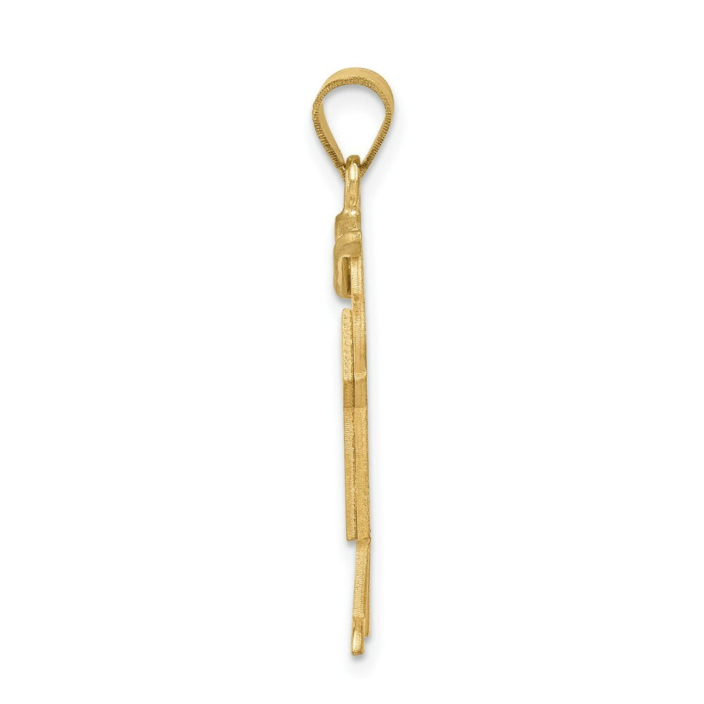 14K Two-tone Gold Large Boy w/Hat on Left Engravable Charm