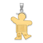 Load image into Gallery viewer, 14K Two-tone Gold Large Boy w/Hat on Left Engravable Charm
