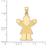 Load image into Gallery viewer, 14K Yellow Gold Girl Engravable Charm 20mm width
