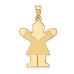Load image into Gallery viewer, 14K Yellow Gold Girl Engravable Charm 20mm width
