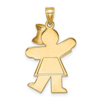 Load image into Gallery viewer, 14K Two-tone Gold Large Girl w/Bow on Right Engravable Charm
