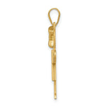 Load image into Gallery viewer, 14K Yellow Gold Solid Engravable Girl w/Bow on Left Charm 30mm length

