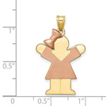 Load image into Gallery viewer, 14K Two-tone Gold Large Girl w/Bow on Left Engravable Charm
