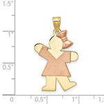 Load image into Gallery viewer, 14K Two-tone Gold Large Girl w/Bow on Right Engravable Charm
